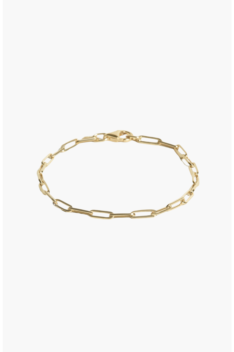 Paperclip Link Chain Bracelet, Main, color, Gold