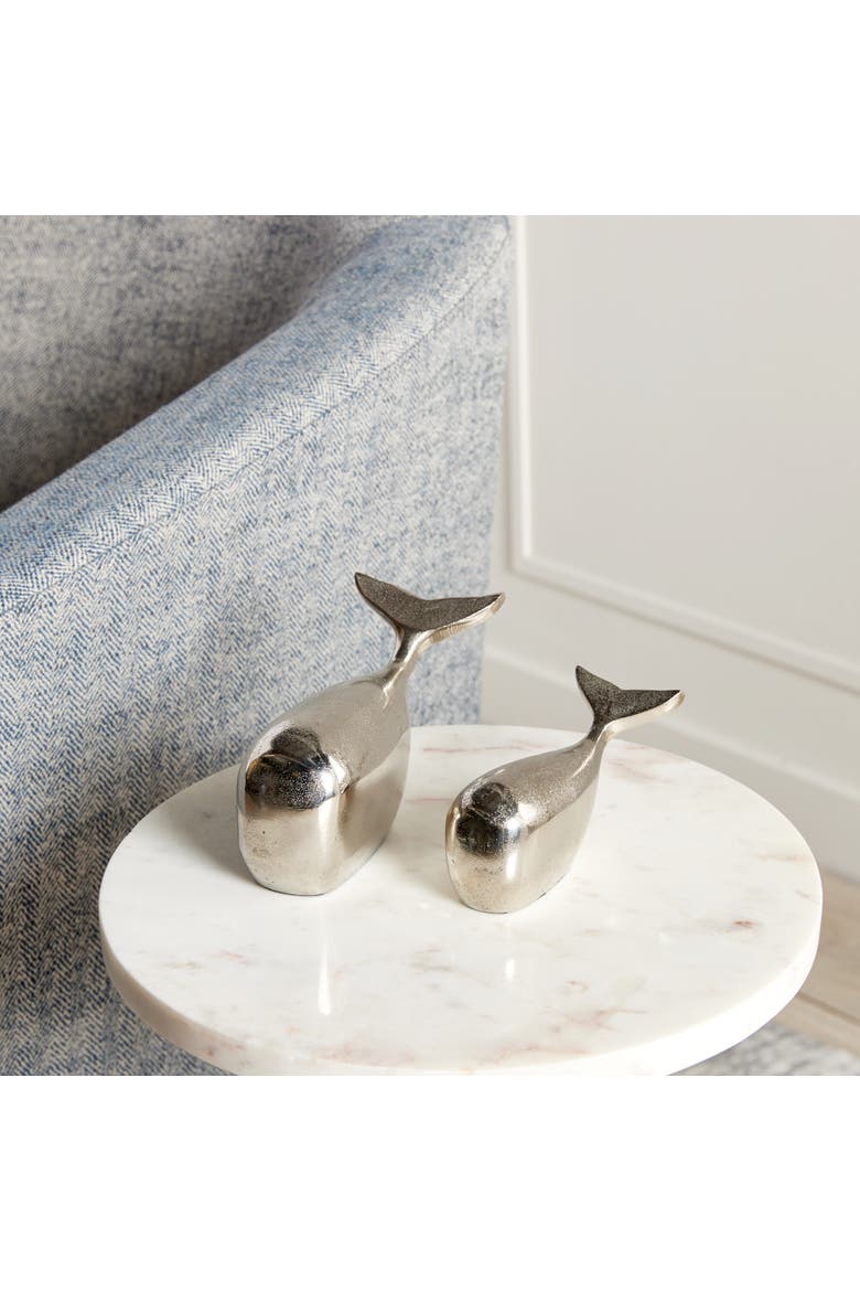 Moby Whale Sculptures Set of 2, Alternate, color, Silver