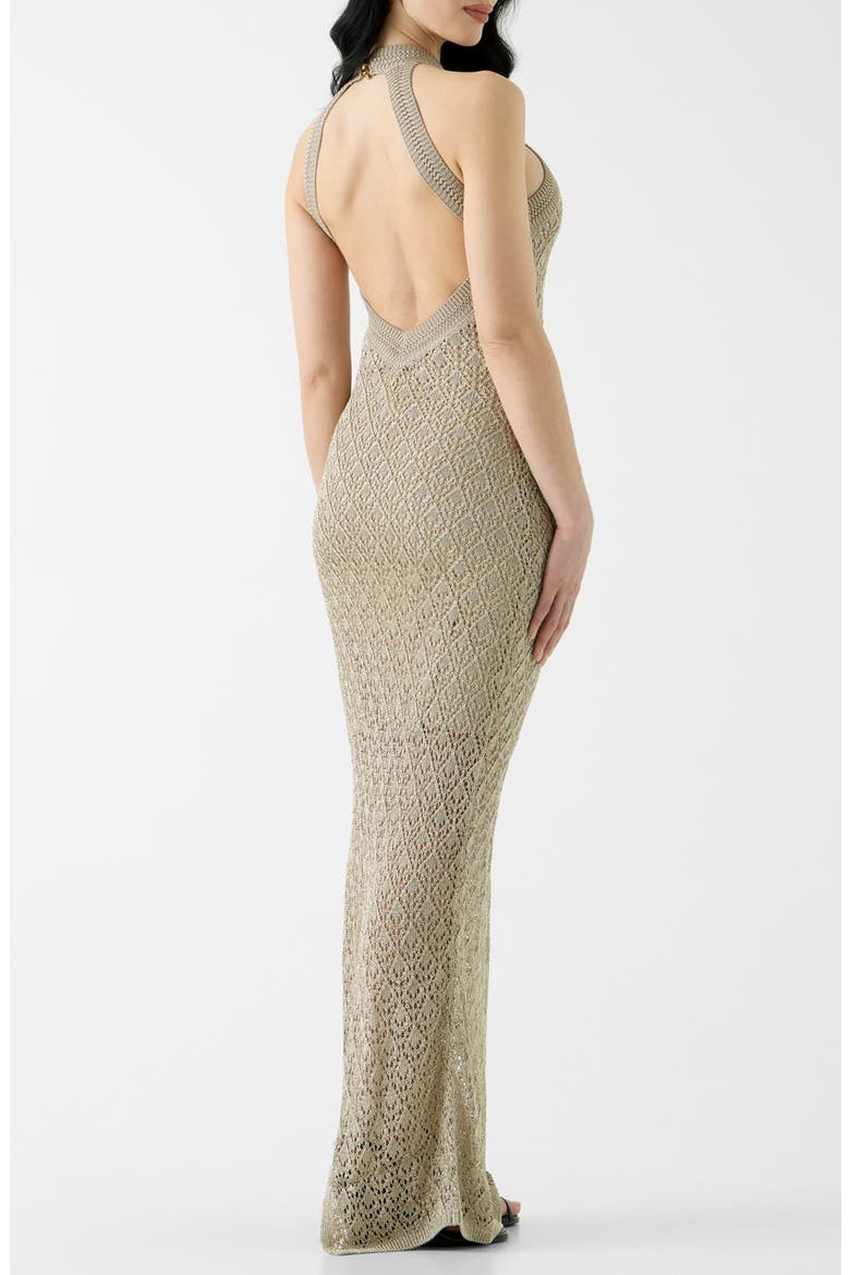 Pointelle Stitch Gown, Alternate, color, MEDIUM BEIGE
