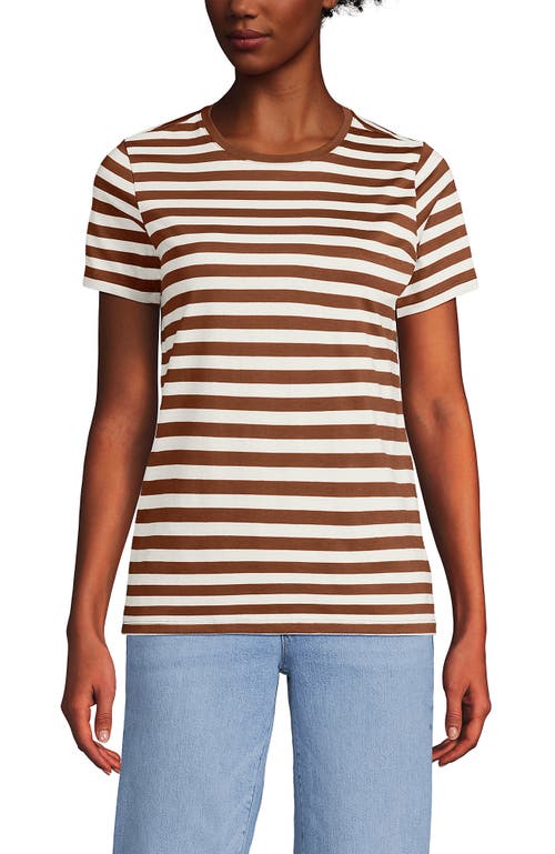 Lands' End Relaxed Supima Cotton Crew Neck T-shirt In Brown