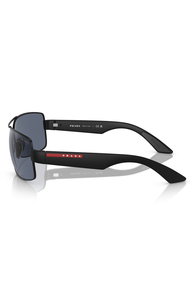Prada Linea Rossa 65mm Oversized Pillow Sunglasses, Alternate, color, Matte Black