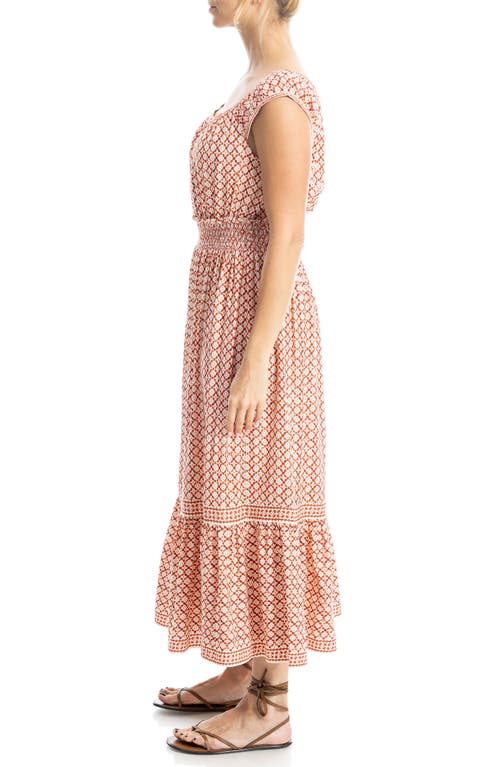 MAX STUDIO MAX STUDIO FLORAL SMOCKED MAXI DRESS