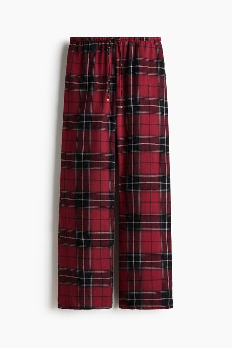 Drawstring Trousers, Alternate, color, Red/plaid