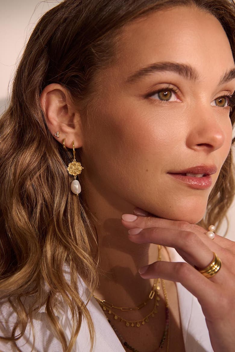 Loved Always Pearl  Earrings, Alternate, color, Yellow Gold