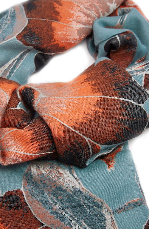 Saachi Floral Reversible Scarf In Blue