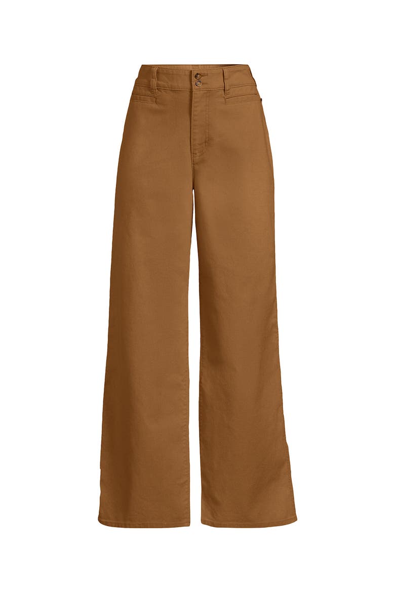 Stretch Canvas High Rise Wide Leg Pants, Alternate, color, Canyon Camel