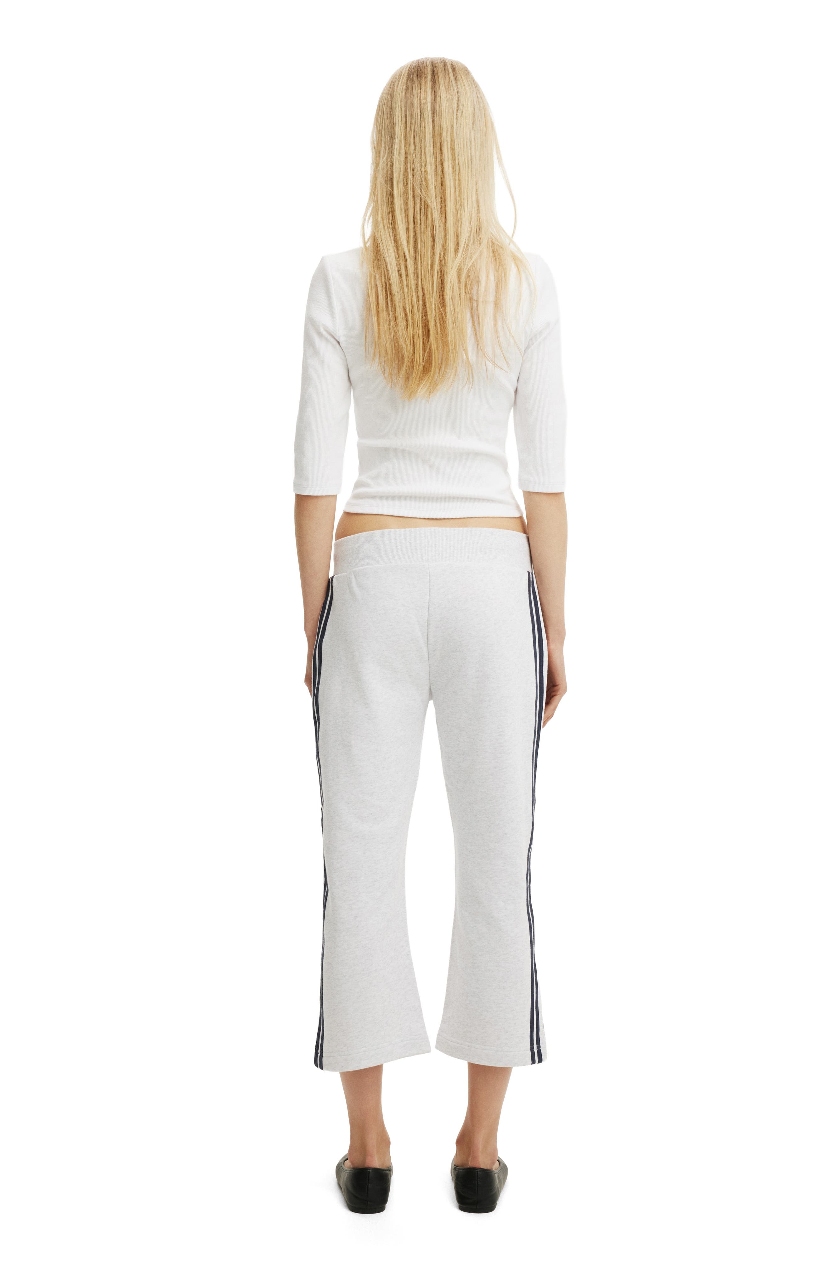 Light Grey Marle Navy Stripe