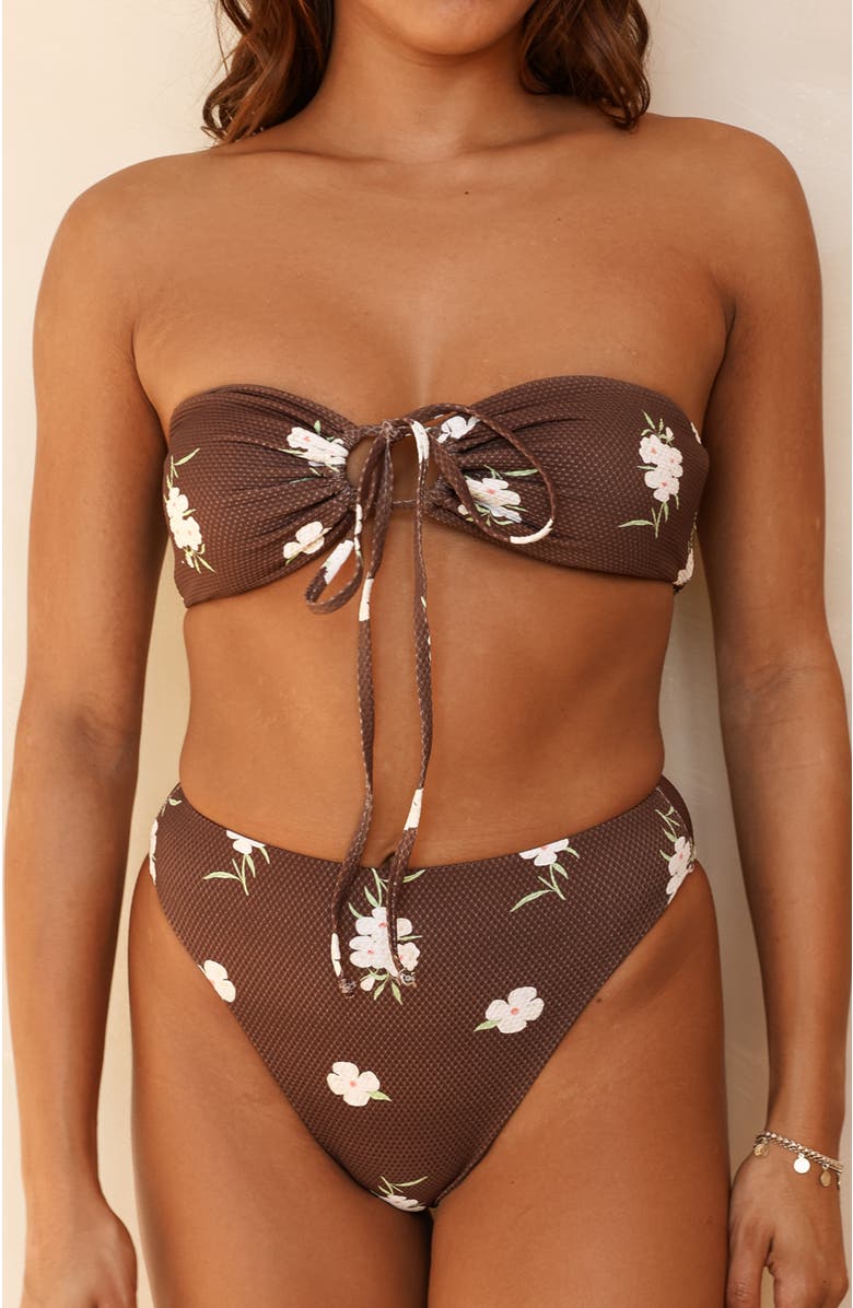 Dippin Daisys Amalfi String Tie Bandeau Bikini Top, Alternate, color, Enchanted