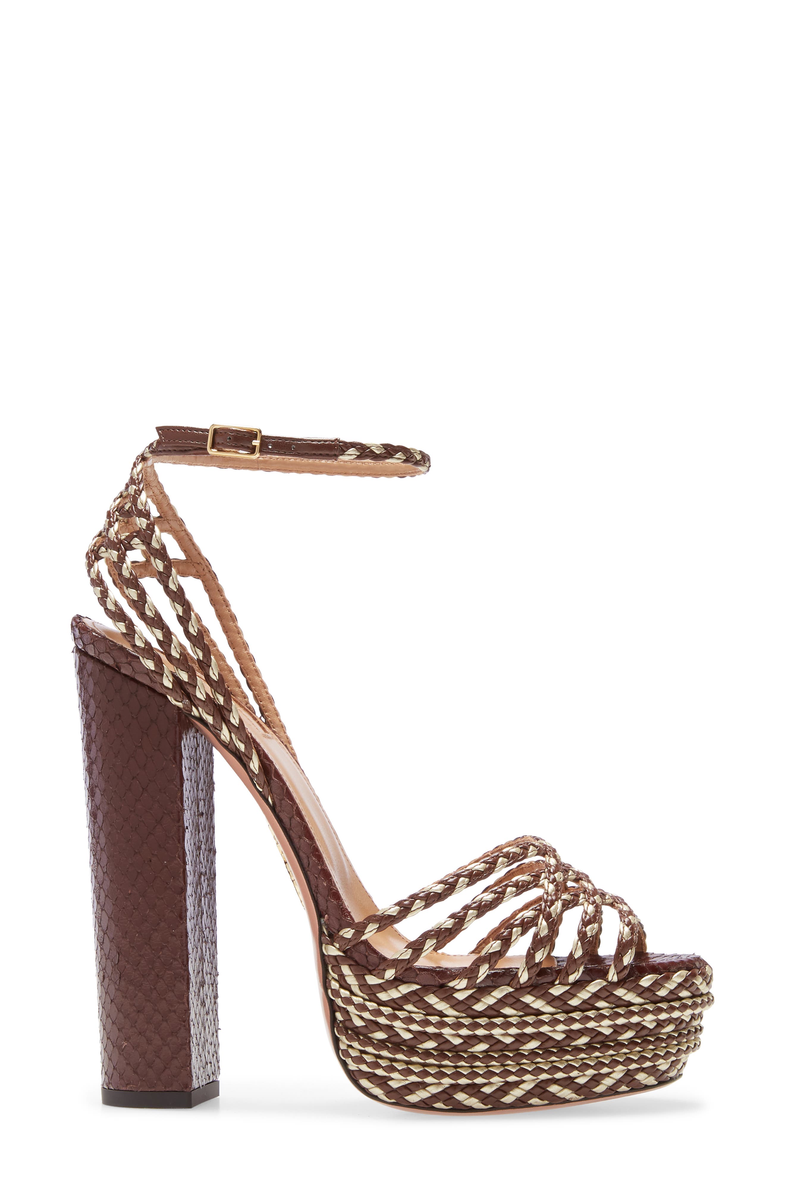 Aquazzura Cozumel Plateau Braided Sandal, Alternate, color, 
