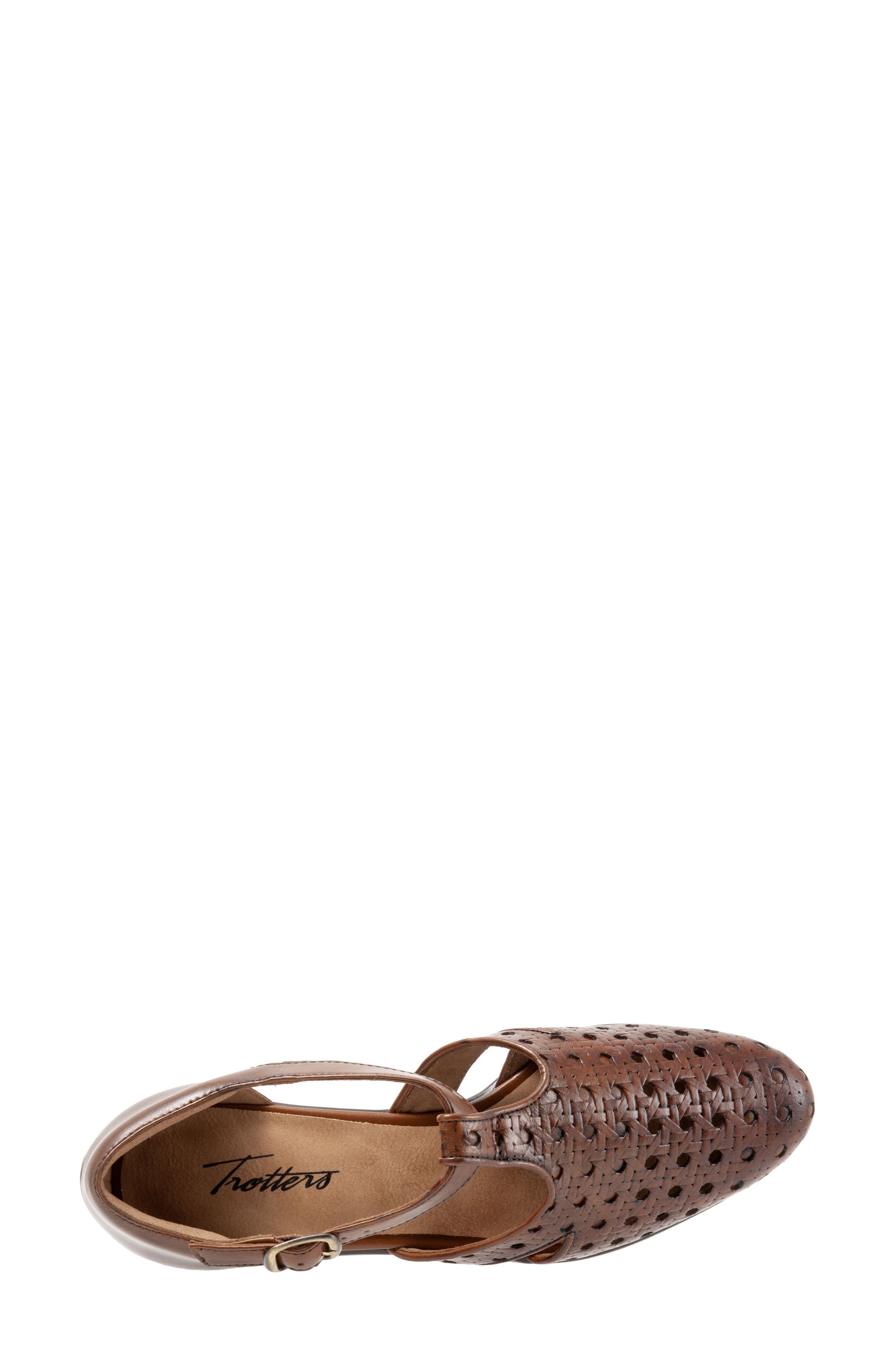 Leatha Open Weave Skimmer Flat, Alternate, color, BROWN LEATHER