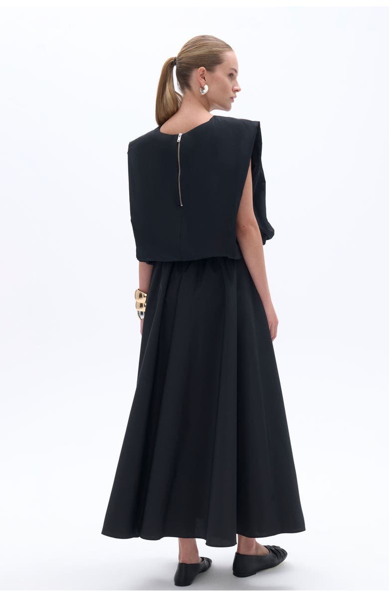 Nocturne Taffeta Crewneck Blouse, Alternate, color,