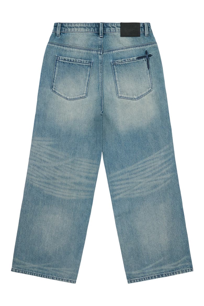 Franco Distressed Wide Leg Jeans, Alternate, color, GOLDEN INDIGO LASER RTA