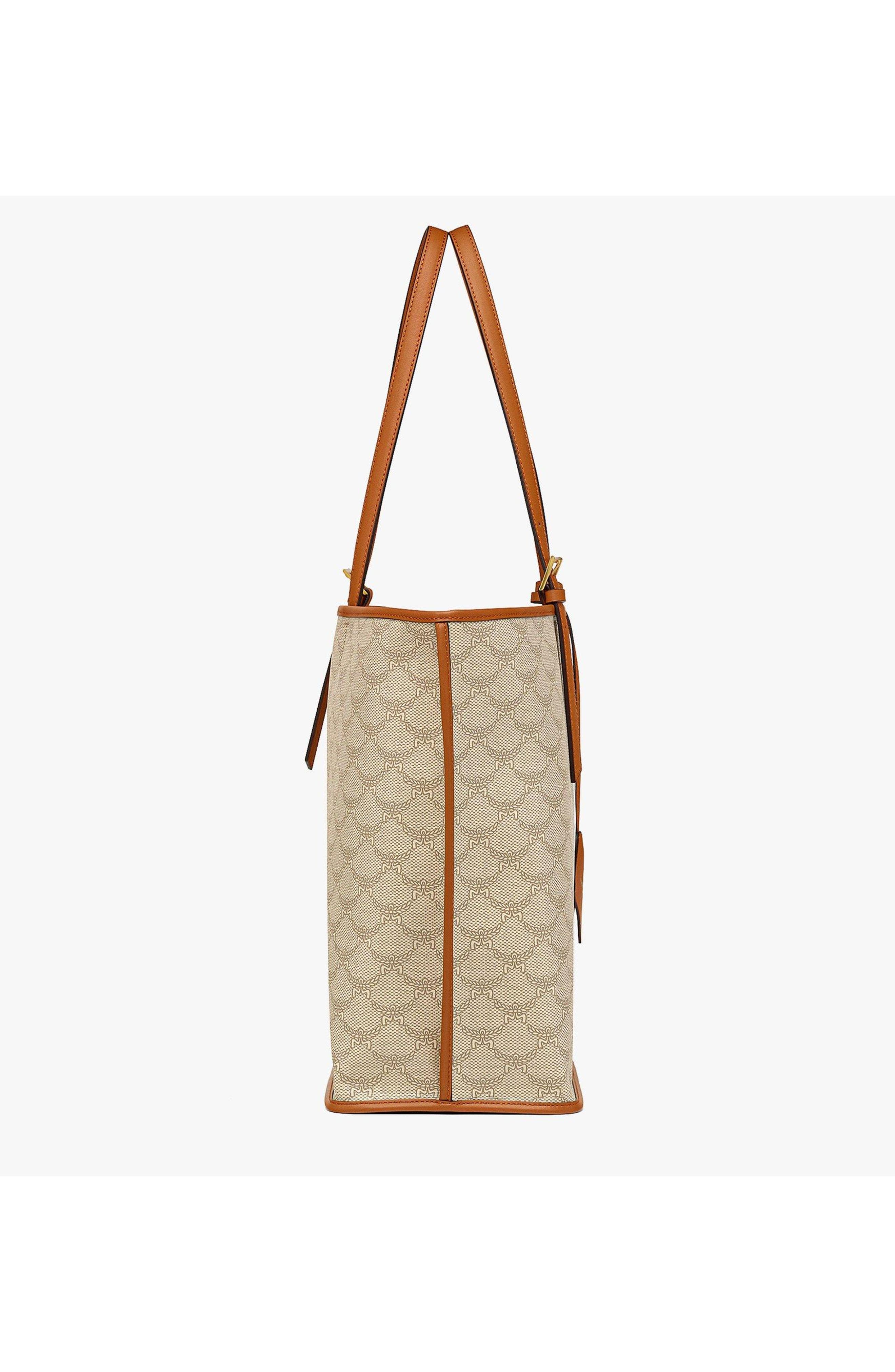 MCM Himmel Shopper in Lauretos, Alternate, color, Oatmeal