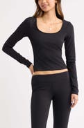 BP. Deep Scoop Neck Long Sleeve Tee
