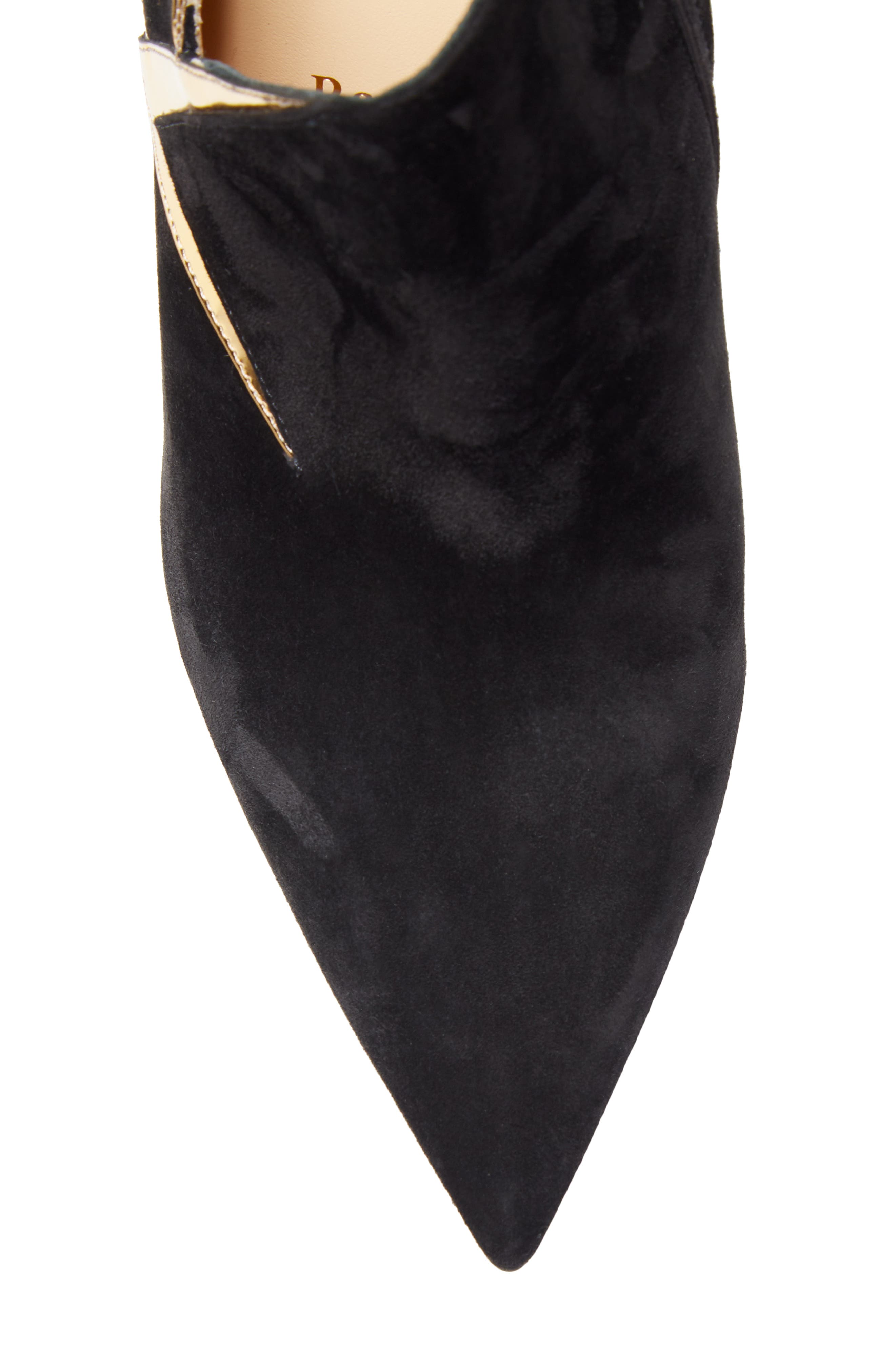 Christian Louboutin CL Logo Pointed Toe Bootie, Alternate, color, 