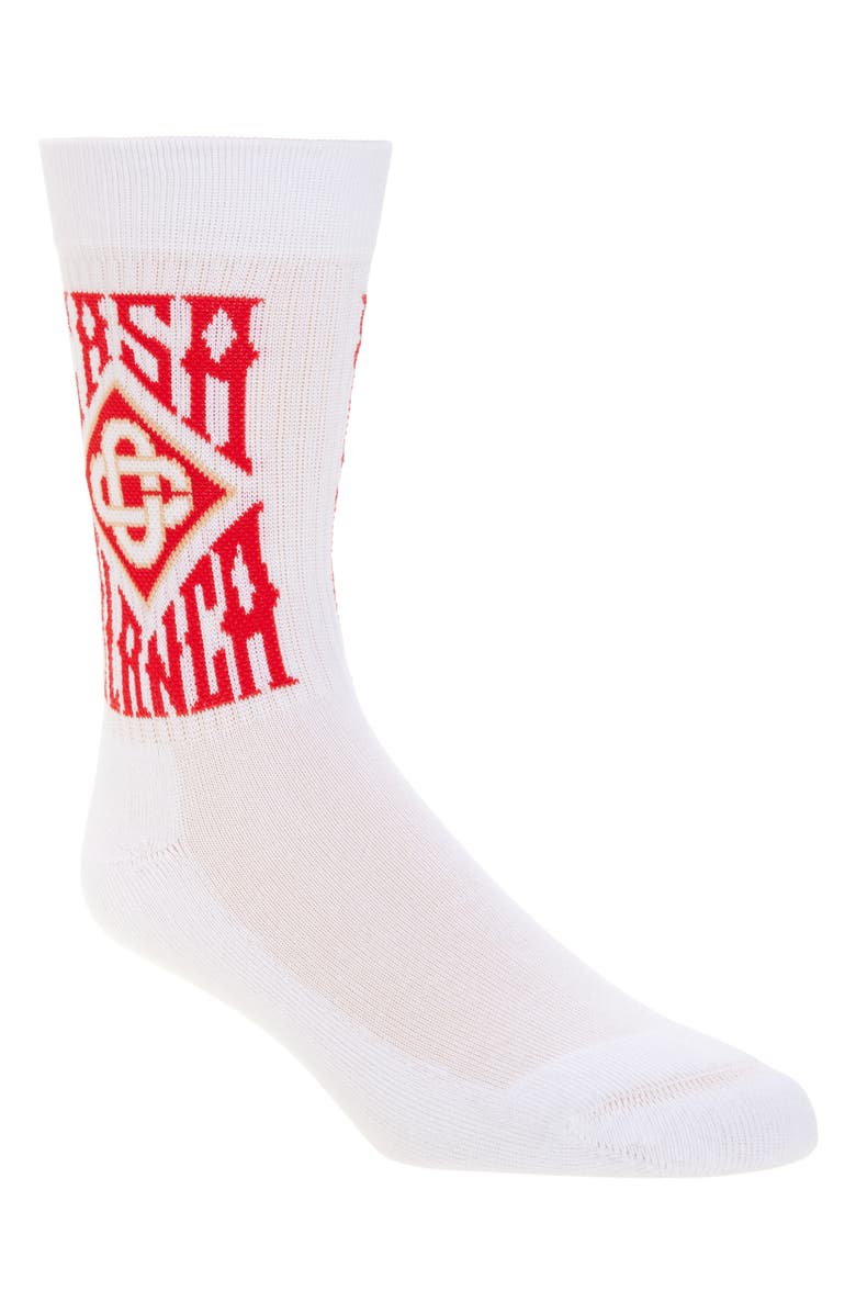 Casablanca Logo Crew Socks, Main, color, 