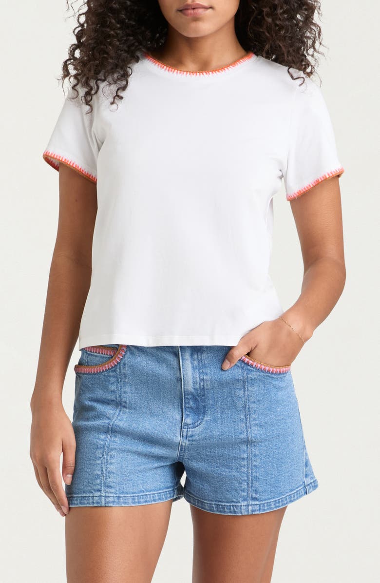 Cinq à Sept Stitch Stretch Cotton Shrunken Top, Main, color,