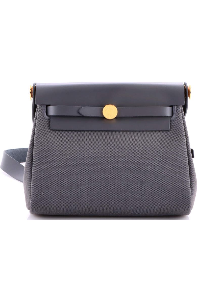 Pre-Owned Hermes Herbag Zip Toile and Leather 20, Main, color, Gris Misty