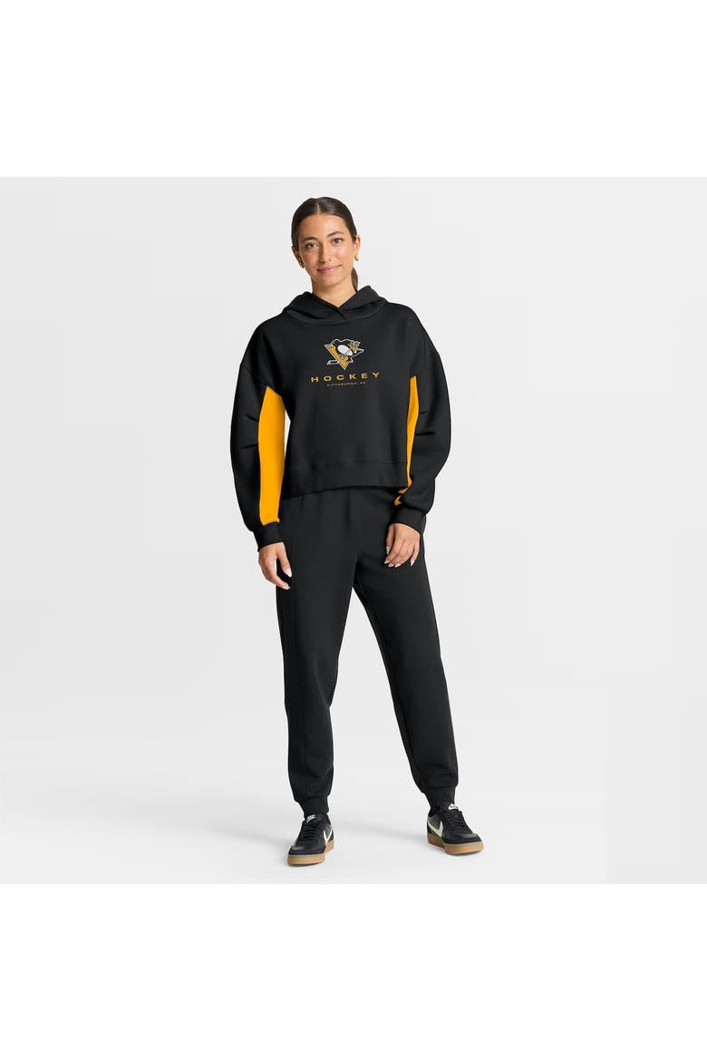 Women's Fanatics Black Pittsburgh Penguins Back Check Boxy Hoodie, Alternate, color, Black