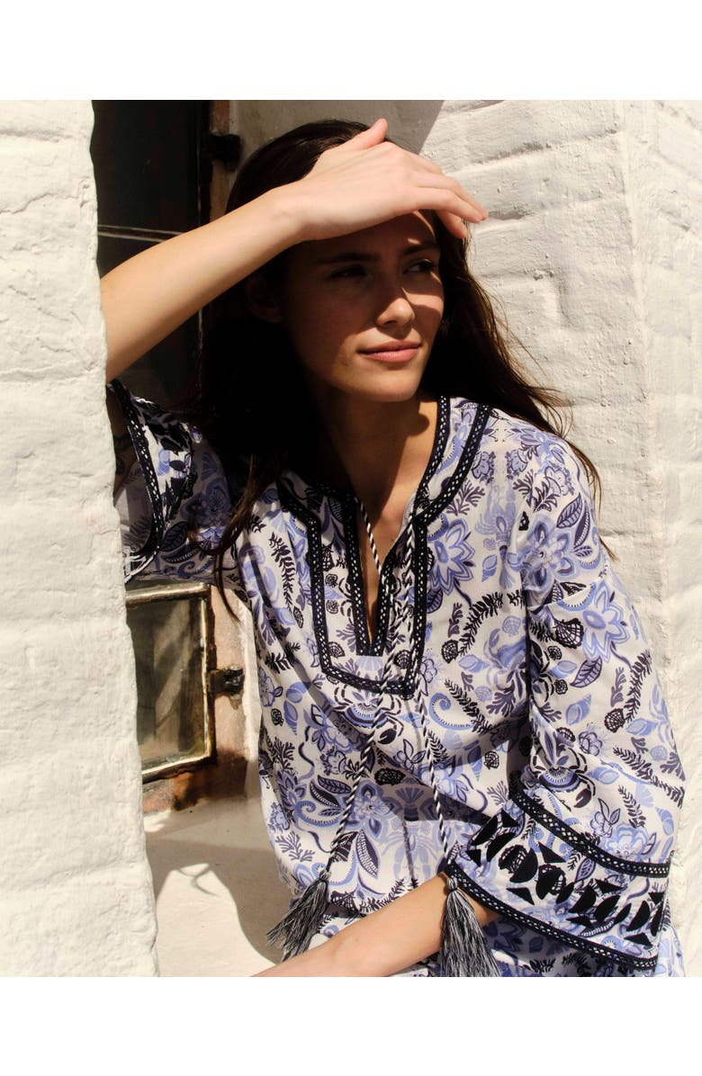 Cartolina Yvonne Caftan, Alternate, color, Mariners Bloom