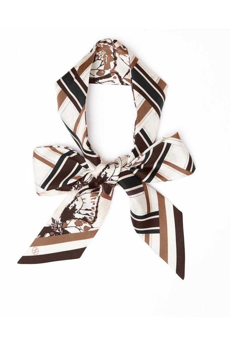 x Leatherology Silk Twill Skinny Scarf, Alternate, color, Neutral
