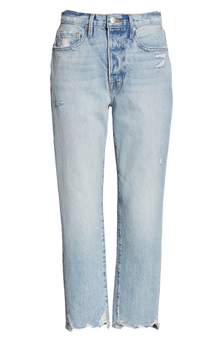 FRAME Le Original Ripped High Waist Crop Jeans, Alternate, color, Clash