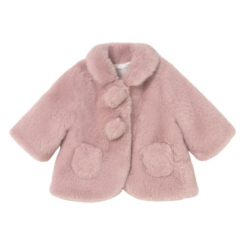 Mayoral Faux Fur Coat In Pink