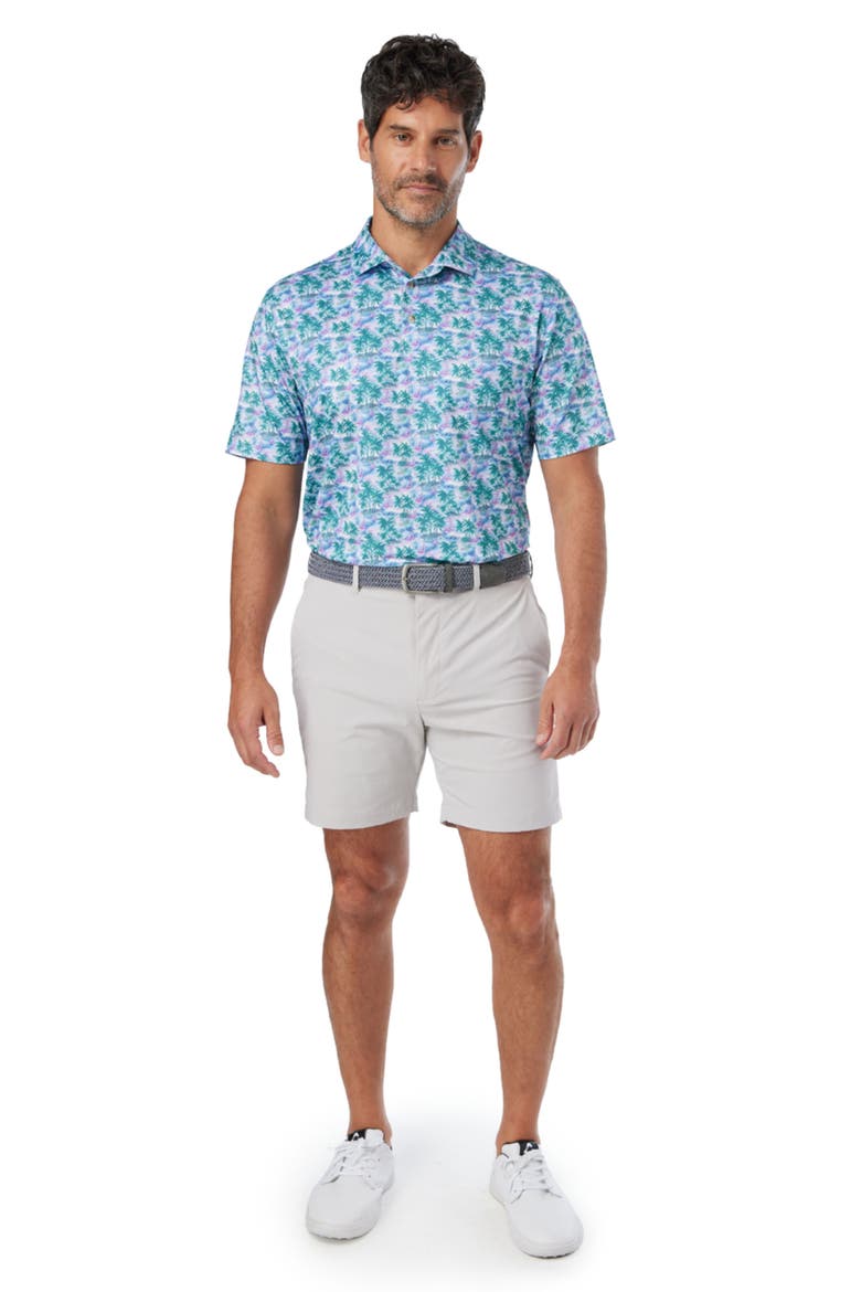 Compass Print Polo, Alternate, color, BLUE PARADISE