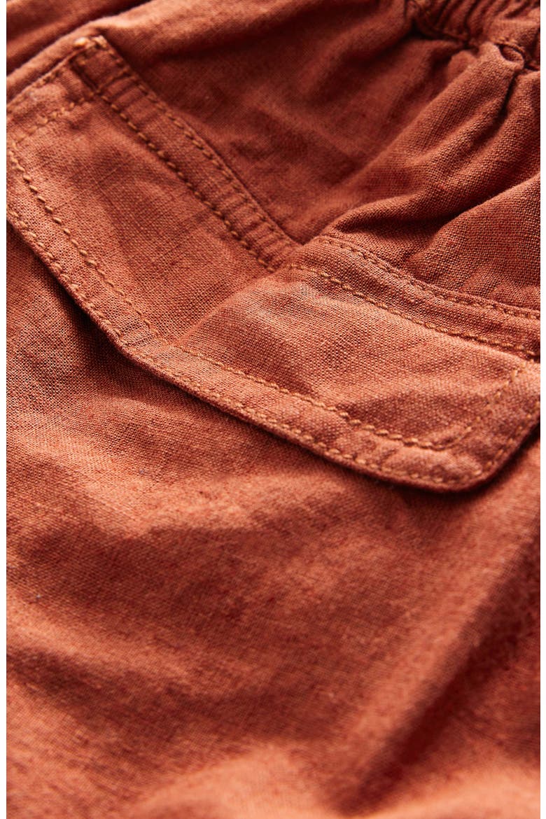 Kids' Linen & Cotton Cargo Shorts, Alternate, color, ROASTED CHESTNUT