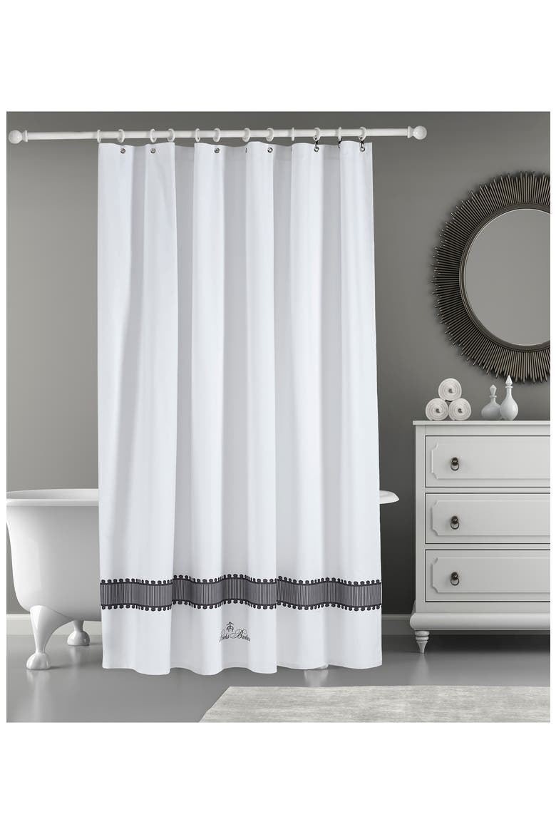 Circle in Square Shower Curtain, Alternate, color, WHITE