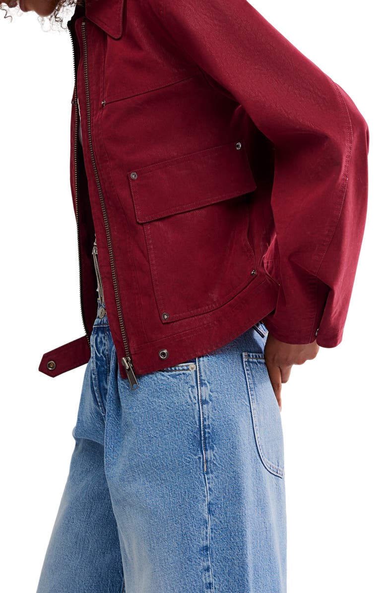 Free People Blair Faux Suede Jacket, Alternate, color, Dionysus