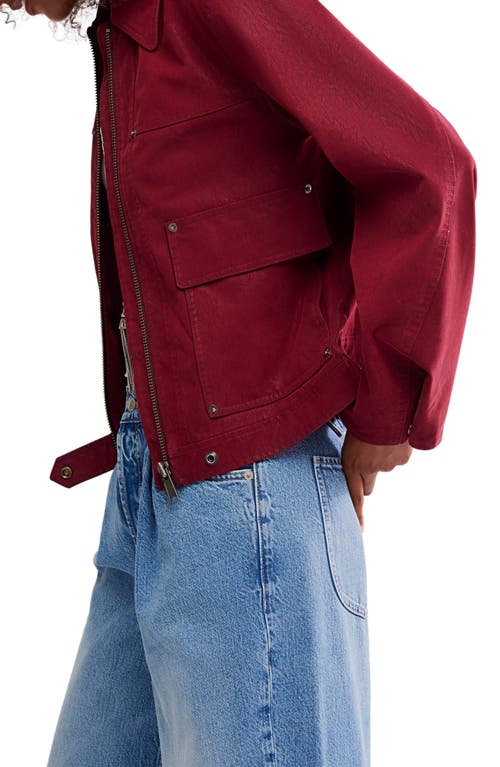 Free People Blair Vegan Suede Jacket Dionysus In Red