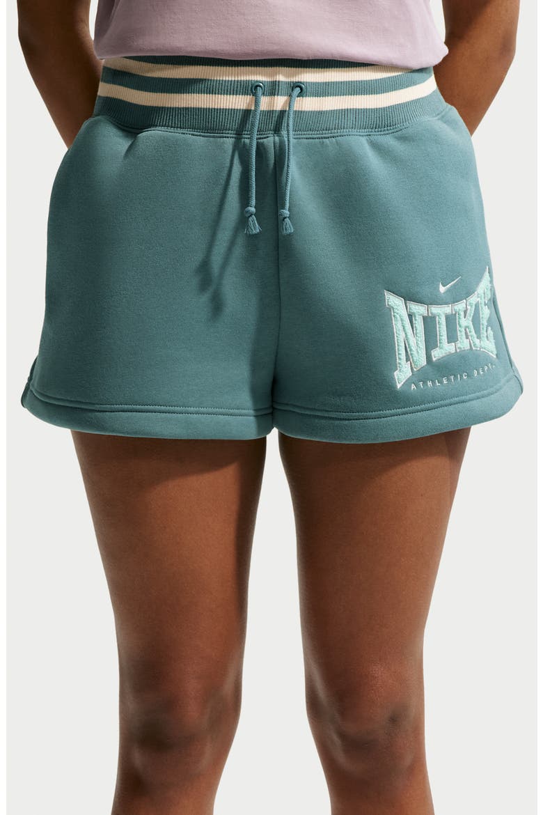 Mineral High Waist Cotton Blend Shorts, Alternate, color, MINERAL SLATE/ BARELY GREEN