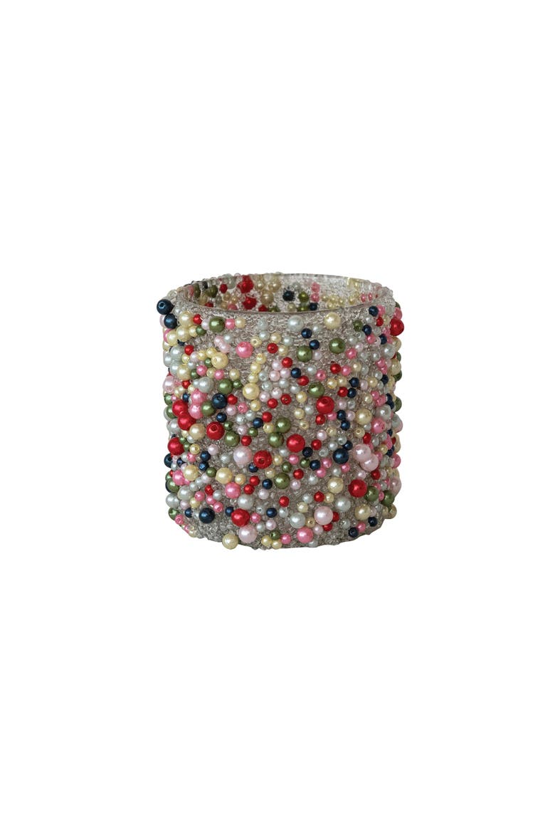 Artisan Beaded Glass Votive Holder, Main, color, Multicolor