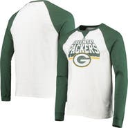 Junk Food Men's Junk Food White/Green Bay Packers Colorblock Raglan Long Sleeve T-Shirt