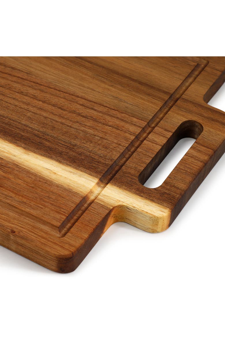 16.5 x 11 Inch Acacia Wood Rectangle Serving Board with Handle, Alternate, color, Acacia