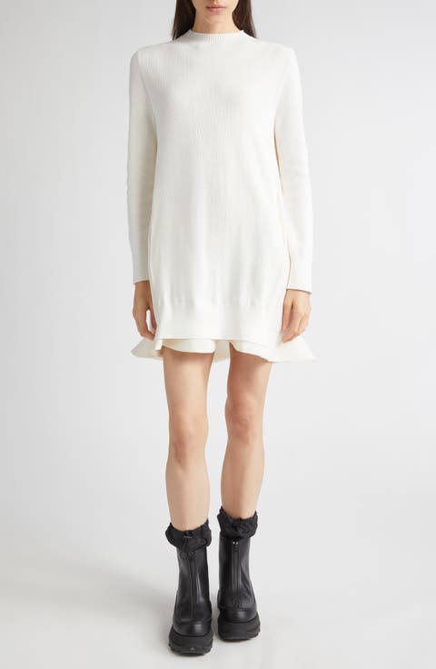 ワンピース SACAI Mini chemisier dress White SACAI Cotton-poplin mini shirt dress | NET-A-PORTER