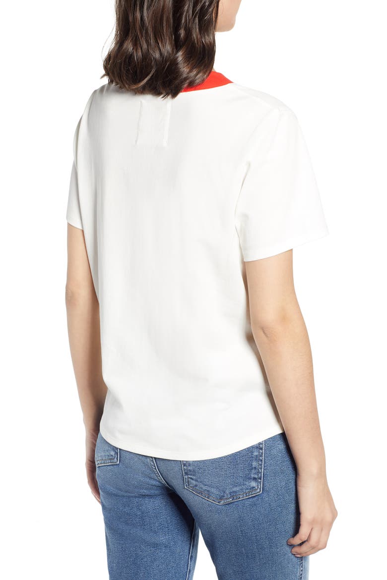 Yes You Can Cotton Ringer Tee, Alternate, color, WHITE