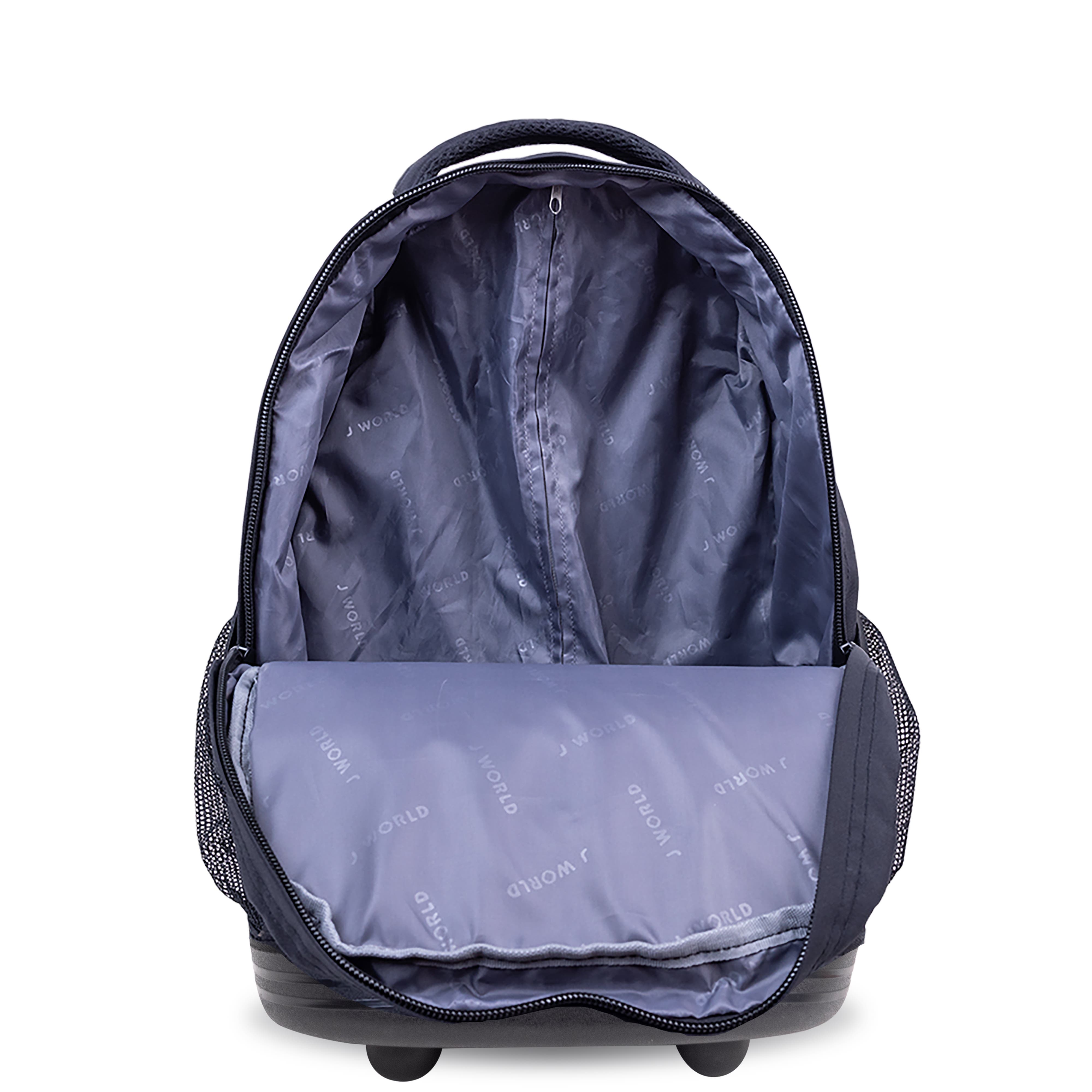 J World Sunrise 18" Kids Rolling Backpack, Alternate, color, Black