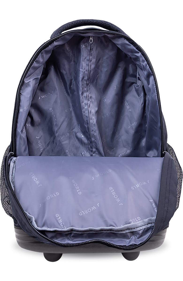 J World Sunrise 18" Kids Rolling Backpack, Alternate, color, Black