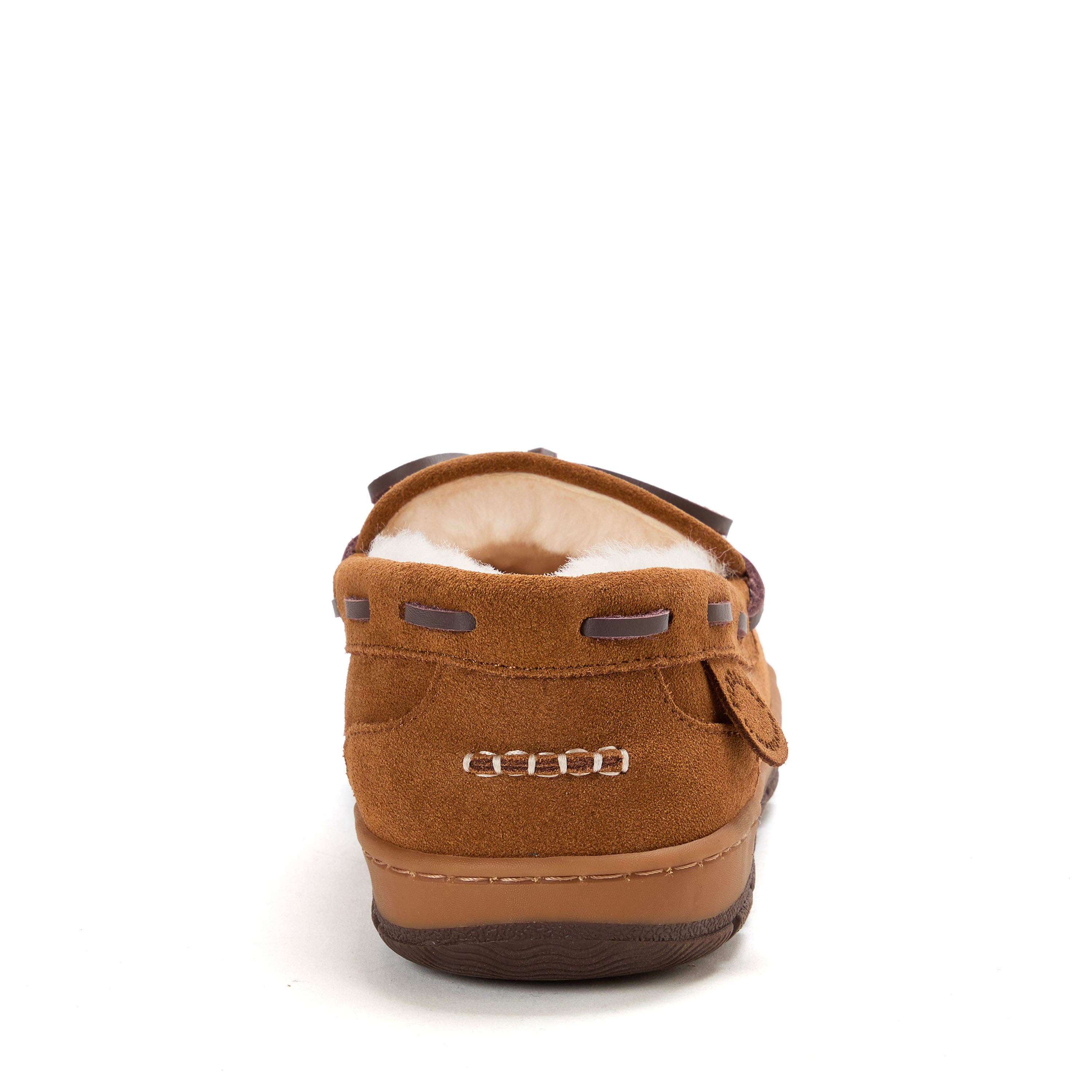 Fireside Forster Genuine Shearling Moccasin, Alternate, color, Chestnut