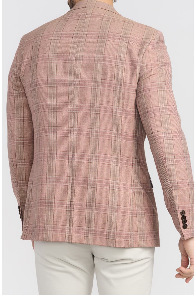 Plaid Wool Blend Sport Coat, Alternate, color, PEACH