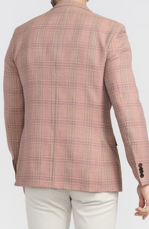 Cricketeer Plaid Wool Blend Sport Coat In Peach