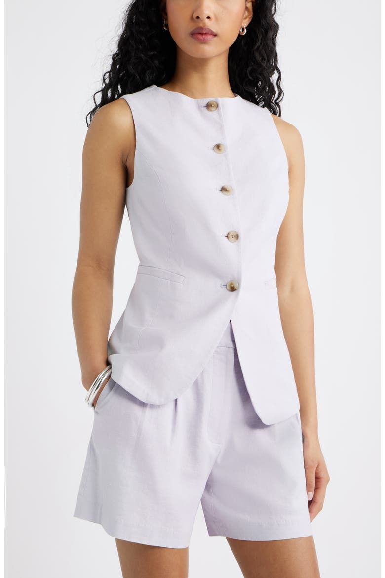 Linen Blend Vest (Women) | Nordstrom