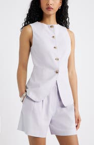 Open Edit Linen Blend Vest