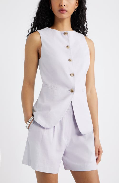 Open Edit Linen Blend Vest in Purple Evening at Nordstrom, Size Large