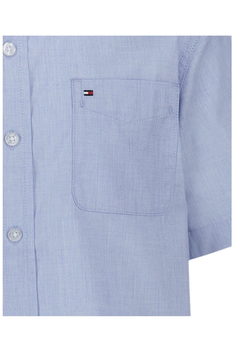Kids' End on End Short Sleeve Button-Up Shirt, Alternate, color, SPRING BLUE