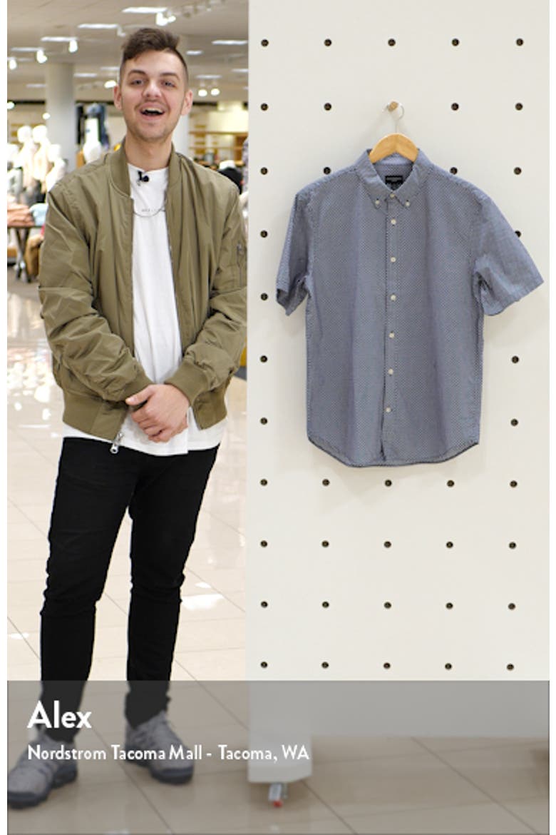Slim Fit Ditsy Eye Print Short Sleeve Button-Down Shirt video