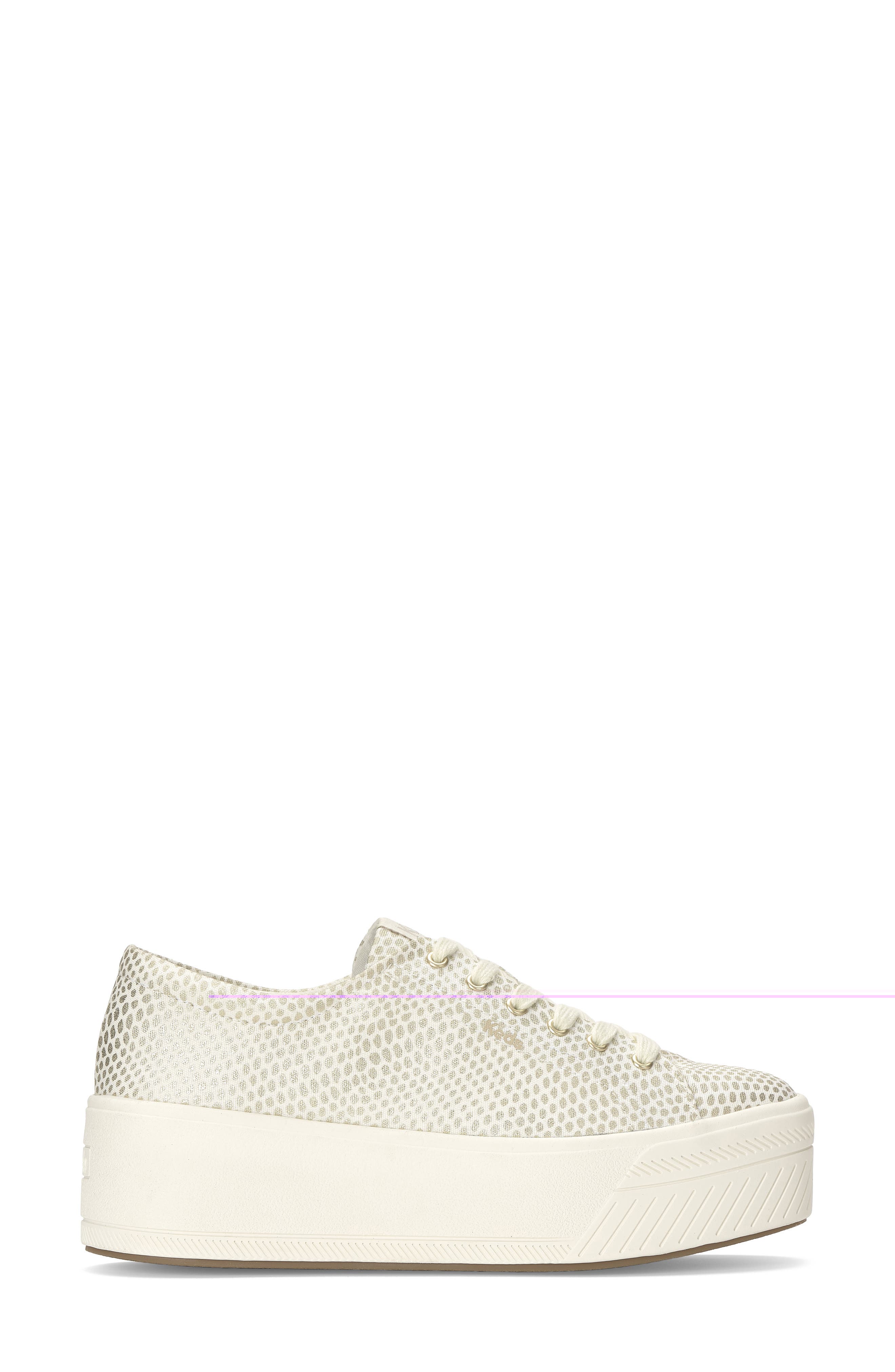 Skyler Metallic Foil Platform Sneaker, Alternate, color, EGRET