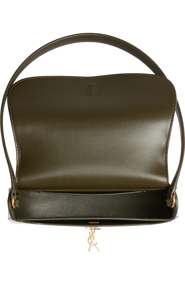 Saint Laurent Mini Voltaire Patent Leather Shoulder Bag, Alternate, color, Vineyard Green